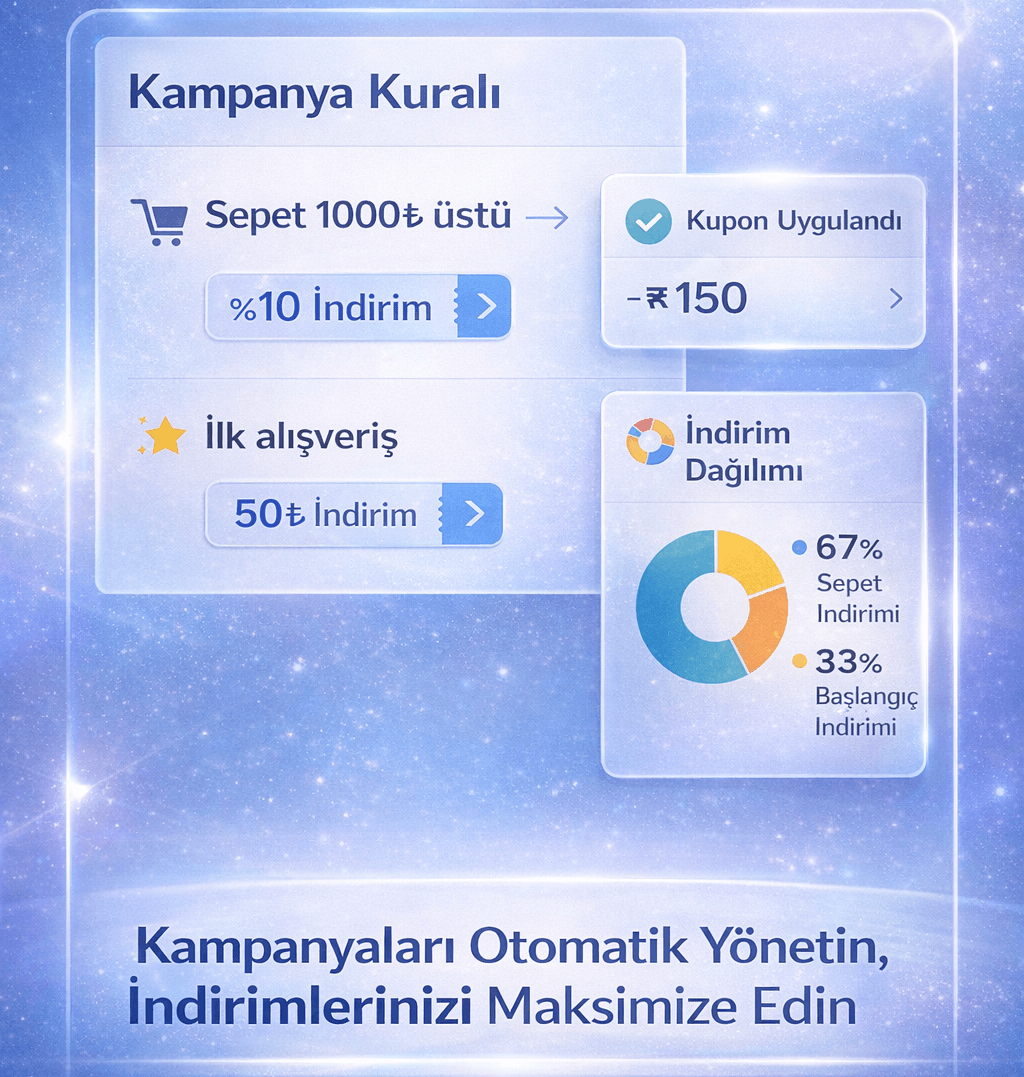 Kampanya ve kupon motoru paneli