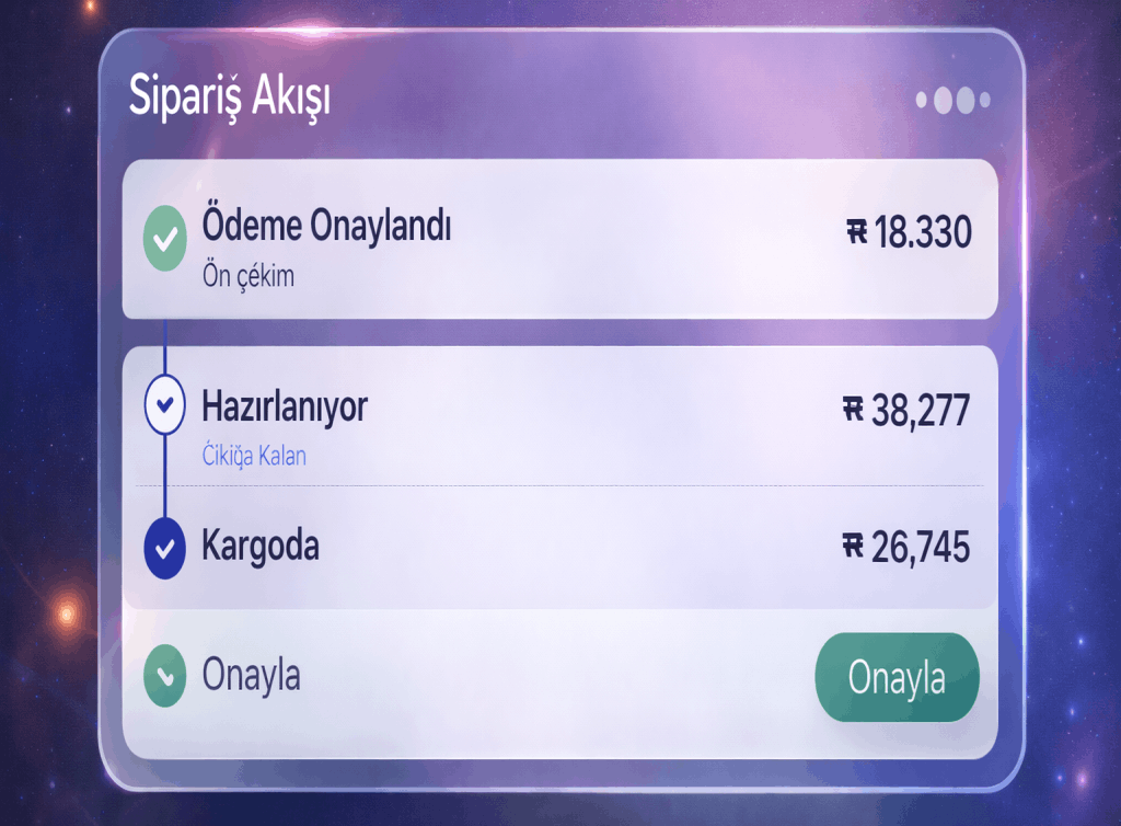 Sipariş akışı paneli
